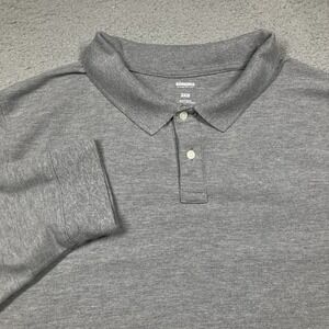 Sonoma Polo Shirt Big Mens 3XB Gray Long Sleeve Casual Preppy Everyday ‎ STAIN